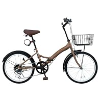 折りたたみ自転車 ダークブラウン　20インチ アイジュサイクル 折りたたみ自転車 20インチ シマノ製 6段ギア
